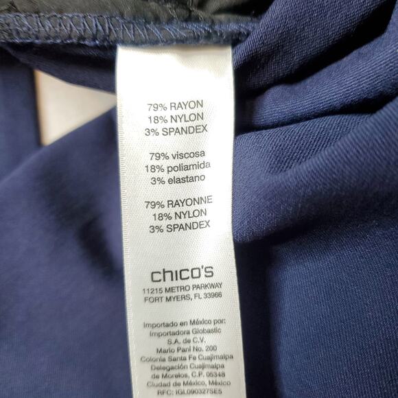 Chico's Women's Size 0 (US-4) NWT Perfect Stretch Josie Pant Navy Blue - Picture 9 of 9
